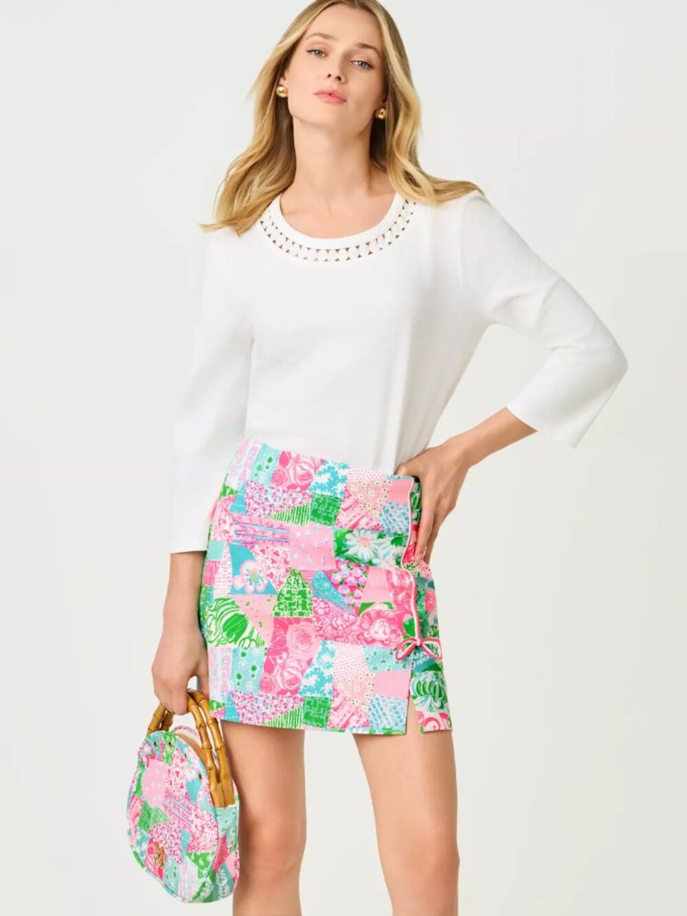 NWT Lilly Pulitzer La Costa Mini Skort, Multi Crazy Quilt, Size 2